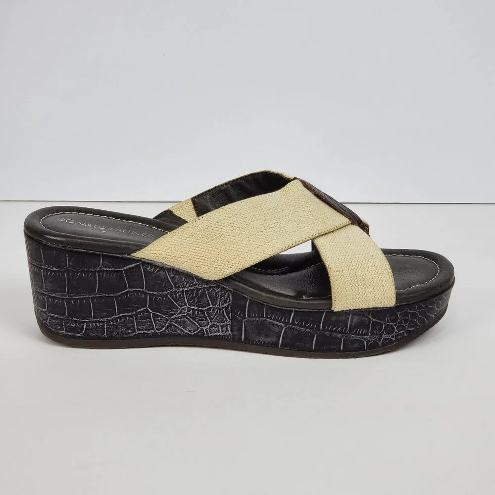 Donald J Pliner Shina Slip-On Slide-On Platform Wedge Sandals Size 8M